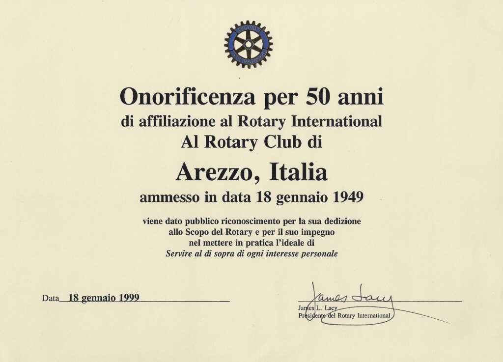 Onorificenza per i 50 anni di affiliazione