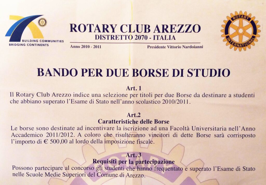 Bando per due Borse di Studio